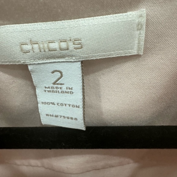 Chico's Blouse Women's Size 2 (12/L) Button Up 3/4 Sleeve No Iron Light Pink - Picture 3 of 4